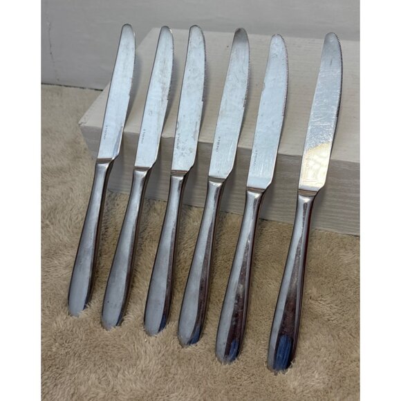 6 Oneida Mooncrest Stainless Steel Dinner Knives 9.25" - Picture 1 of 7